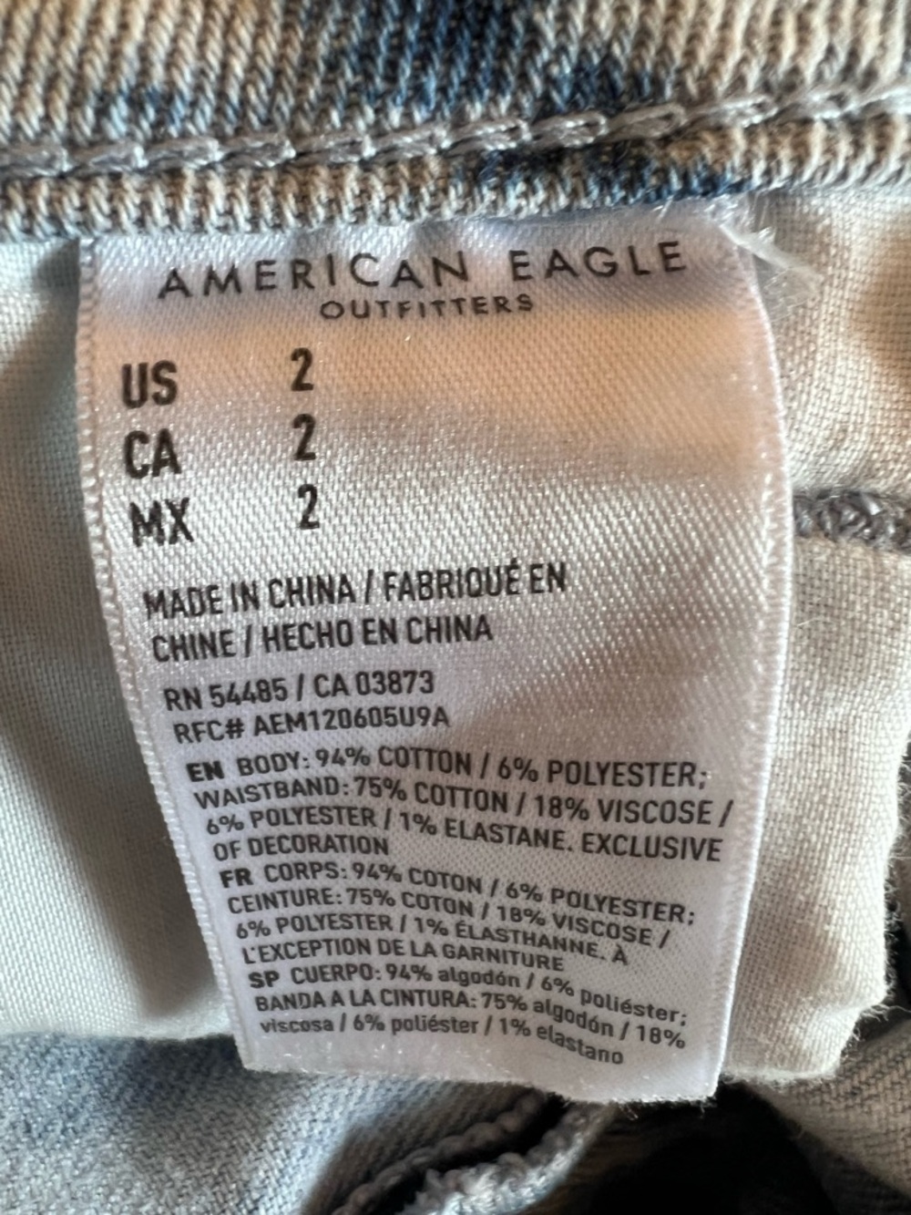 AMERICAN EAGLE Tie Dye Denim Shorts High Rise Cutoff Festival - Picture 13 of 15